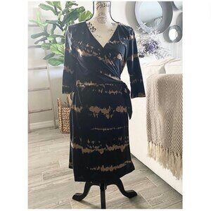 Black & Brown Wrap Dress